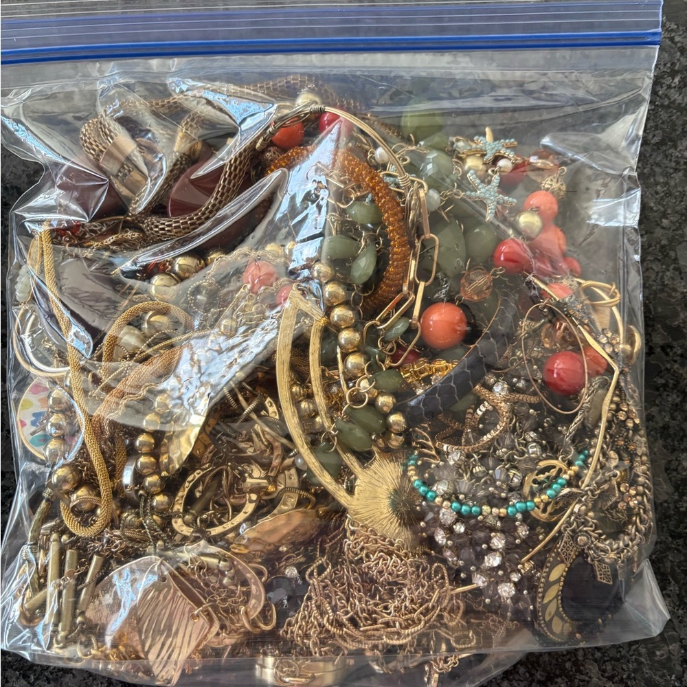 4 lbs Wearable Assorted Gold-Toned Jewelry Collection